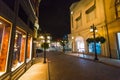Buildings in Rodeo Drive at night Royalty Free Stock Photo