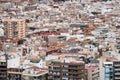 Buildings and rooftops in downtown Alicante, Spain. Aerial view. Royalty Free Stock Photo