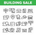 Buildings For Sale Vector Linear Icons Set Royalty Free Stock Photo