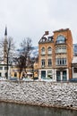 View of Buildings in Sarajevo along Miljacka river. Bosnia Herzegovina Royalty Free Stock Photo