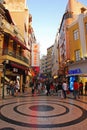 Buildings and Shops nearby Ruins of St Paul and Saint dominic church Royalty Free Stock Photo