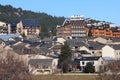 Buildings in ski resort of Les Angles in Pyrenees orientales Royalty Free Stock Photo