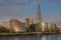 Buildings on the south bank of the river Thames in London Royalty Free Stock Photo