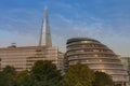 Buildings on the south bank of the river Thames in London Royalty Free Stock Photo