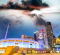 Buildings of Southbank at night, Melbourne - Australia Royalty Free Stock Photo