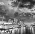 Buildings of Southbank at night, Melbourne - Australia Royalty Free Stock Photo