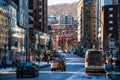 Buildings and street views in downtown Montreal Royalty Free Stock Photo