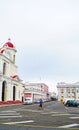 Buildings and streets in Cienfuegos in the Republic of Cuba