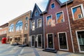 Buildings in style of old town in Europe. European architecture houses Royalty Free Stock Photo