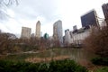 Buildings surroung The Pond, Central Park, New York Royalty Free Stock Photo