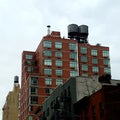 Buildings with three water tank towers