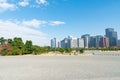 Buildings in Tokyo with autumn leaves Royalty Free Stock Photo