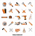 Buildings tools icons set. Royalty Free Stock Photo