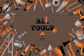 Buildings tools icons set. Royalty Free Stock Photo