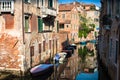 Buildings with traditional Venetian windows in Venice, Italy Royalty Free Stock Photo