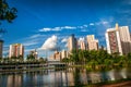 Buildings under the blue sky