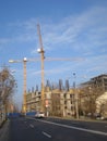 Buildings under construction on roadside Royalty Free Stock Photo