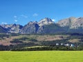 Buildings under High Tatras, Slovakia