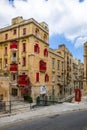 Buildings in Valletta and Red Phone Booth - Valletta, Malta Royalty Free Stock Photo