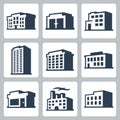 Buildings vector icons, isometric style #2