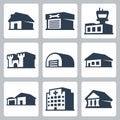 Buildings vector icons, isometric style #3