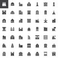 Buildings vector icons set