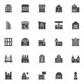 Buildings vector icons set Royalty Free Stock Photo