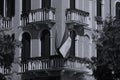 Old Buildings with balcony details in Venice, Italy Royalty Free Stock Photo