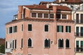 Old Buildings and canals in Venice, Italy, balcony details Royalty Free Stock Photo