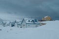 Buildings in the village of Hrisey in Iceland Royalty Free Stock Photo