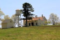 Buildings and walkways on property of Rachel Carson National Wildlife Center,Wells,Maine,2016