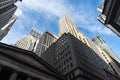 Buildings on Wall Street in Lower Manhattan, New York City, USA Royalty Free Stock Photo