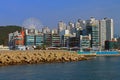 The buildings and the wheel of Busan