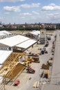 Buildup of the Oktoberfest tents at Theresienwiese in Munich, 20