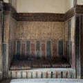 Built-in arabian bench couch at El Sehemy house, Cairo, Egypt Royalty Free Stock Photo