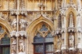 Elements exterior of City Hall in Leuven, Belgium, Flanders.