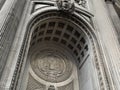 Architectural details of The Gibson Hall a Grade I listed building on Bishopsgate in the City of London