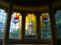 Baptistry windows, Church of St Paul, Four Elms, Kent. UK Royalty Free Stock Photo