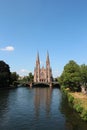 The beautiful St. Paul`s Church of Strasbourg a major Gothic Revival architecture.