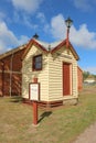 Built to house the weighbridge scale it has been resited in the past and used as a storage shed and a shelter at the cemetery