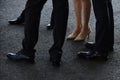 Built for work. Human legs in business fashion style. Formal fashion trends to wear to work in office. Female and male