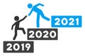 2021 Buisiness Training Stairs Raster Flat Icon