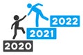 2022 Buisiness Training Stairs Vector Flat Icon