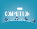 Buisness competiton. Concept business vector illustration. Flat character style Royalty Free Stock Photo