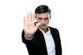 Buisnessman making stop gesture Royalty Free Stock Photo