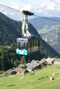 Buisson, Aosta Valley, Italy: Buisson-Chamois cableway, a descending car Royalty Free Stock Photo