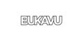 Bukavu in the Congo emblem. The design features a geometric style, vector illustration with bold typography in a modern font. The Royalty Free Stock Photo