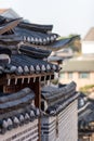 Bukchon Hanok village old traditional Korean architecture district and famous tourist destination in Seoul South Korea Royalty Free Stock Photo