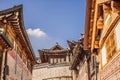 Bukchon Hanok Village is one of the famous place for Korean traditional houses have been preserved Royalty Free Stock Photo