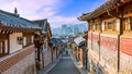 Bukchon Hanok Village in Seoul City, Traditional Korean style ancient architecture building, Seoul, South Korea Royalty Free Stock Photo